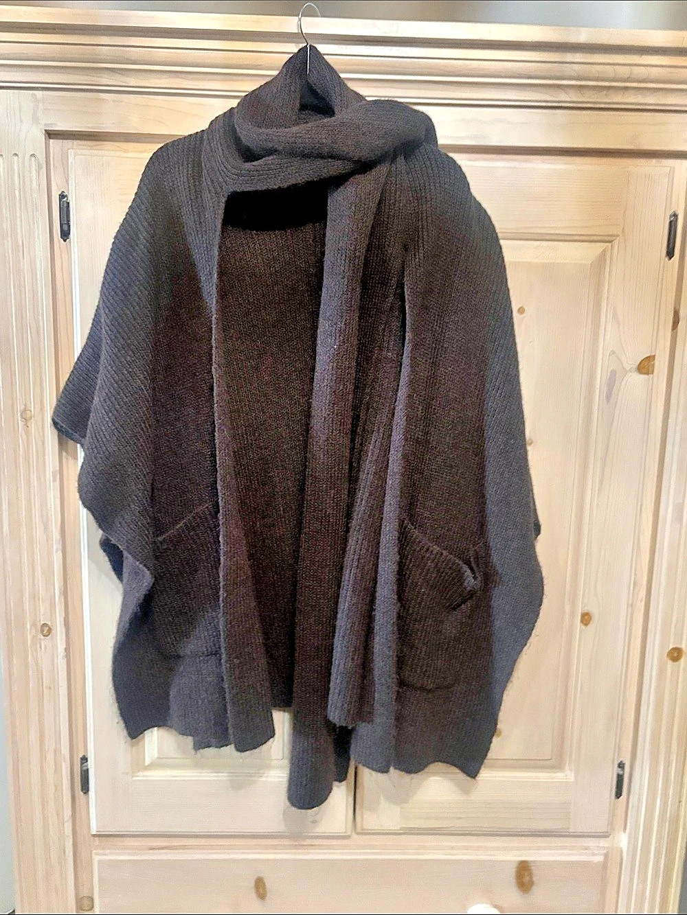 Zara Chocolate Brown Shrug Poncho Size Medium Like New